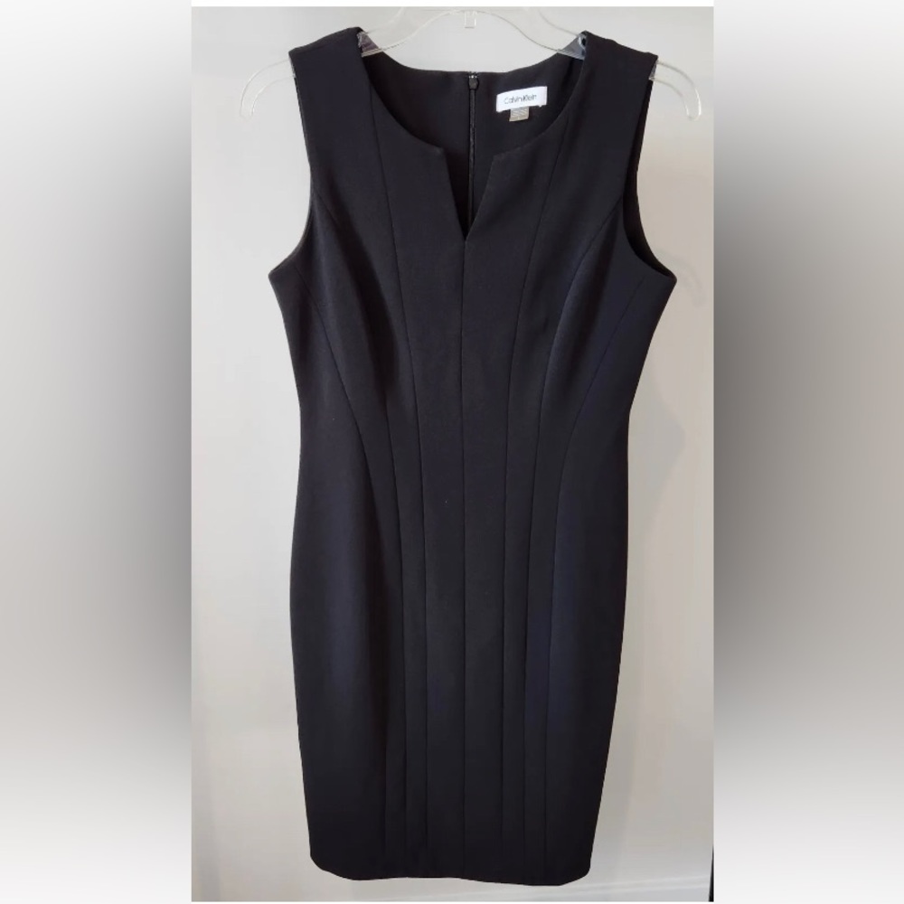Calvin Klein Basic Little Black Fitted Dress - image 1